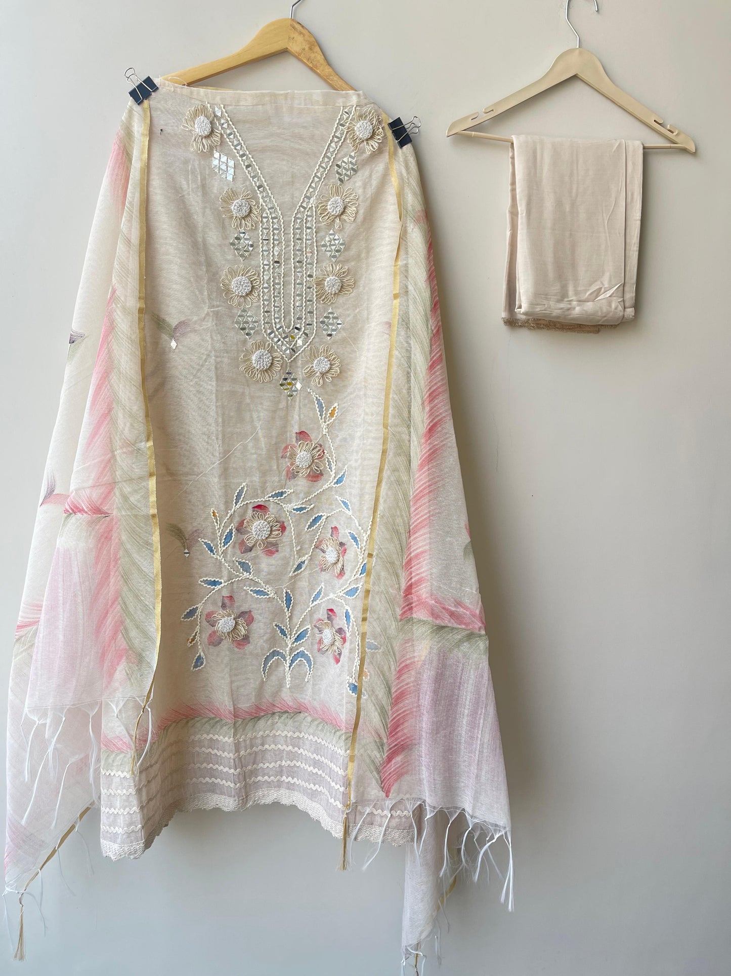 Jute fabric unstitched ladies suit Rc18832