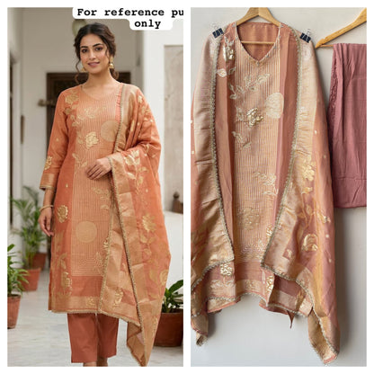 Banarasi shimmer silk ladies unstitched suit Rc19303 (b)