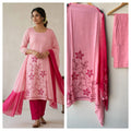 Premium Organza Tuile unstitched Designer 3 Pcs Suit Set