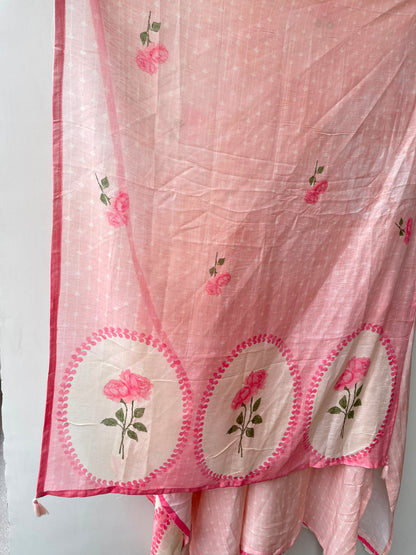 Self linen printed unstitched ladies suit Rc18999