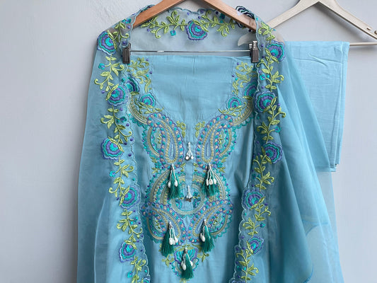 Chanderi silk unstitched ladies suit Rc18334 (a)