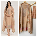 Elegant Crushed Shimmer Tissue Unstitched Ladies 3pcs Designer Suit Set