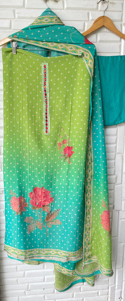 Crushed shimmer tissue unstitched ladies suit Rc17777 (c)