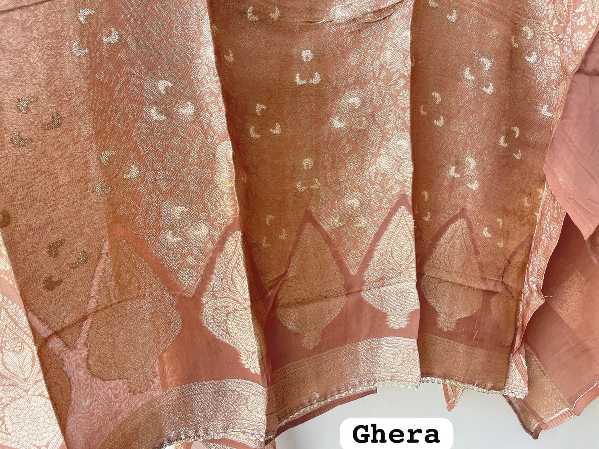 Pure Banarasi brocade silk unstitched ladies suit Rc19348 (b)