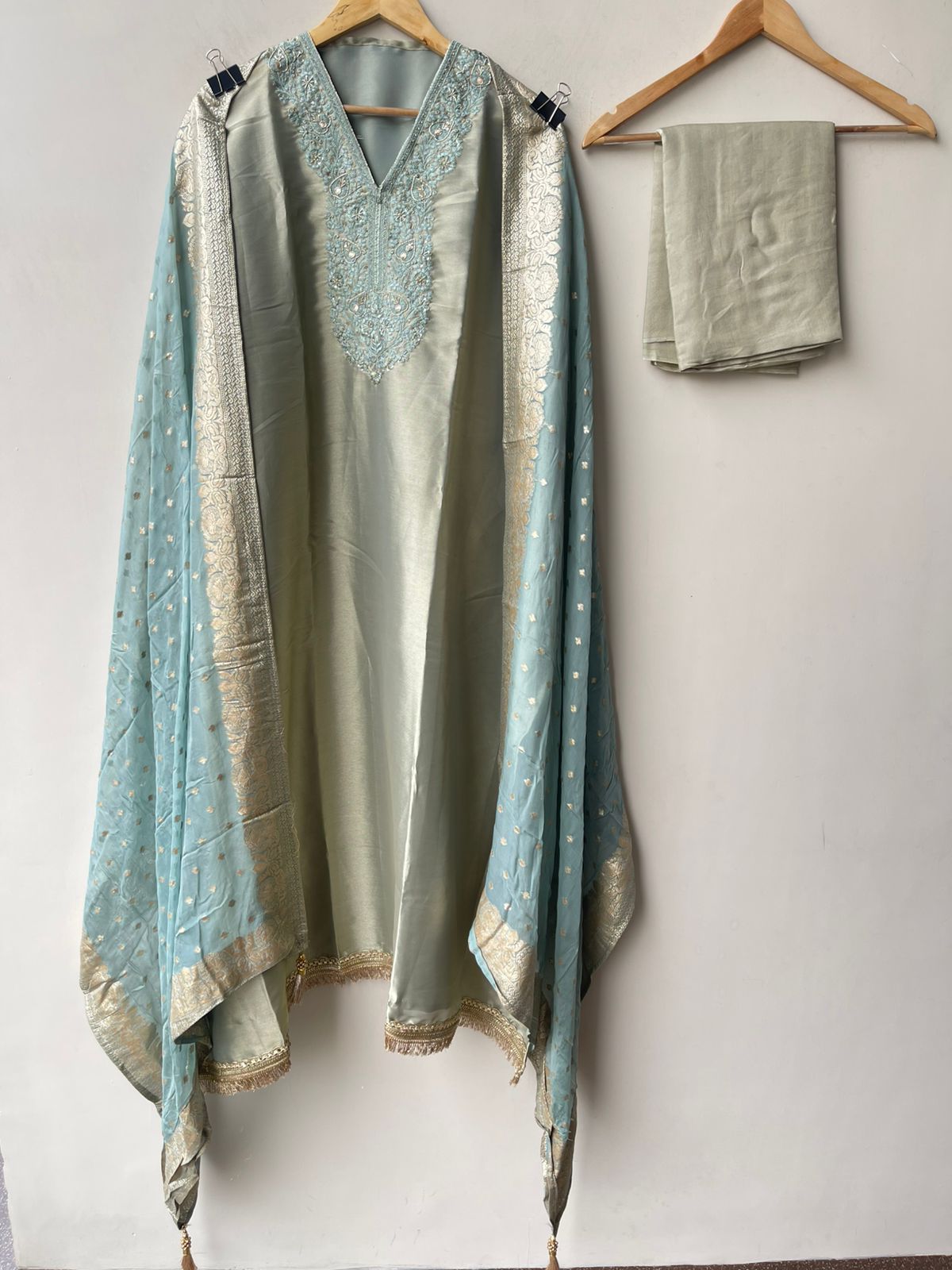 Pure Giraffe shimmer silk unstitched ladies suit