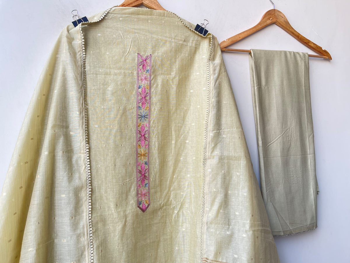 Banarasi Mul Chanderi Elegant Unstitched Suit Set