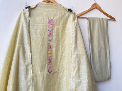 Banarasi Mul Chanderi Elegant Unstitched Suit Set