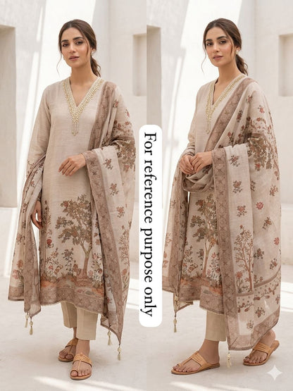 Self shimmer linen unstitched ladies suit Rc18938