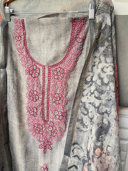 Linen silk unstitched ladies suit Rc17723 (b)