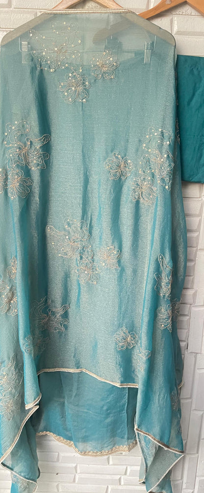 Self crushed shimmer chinon unstitched ladies suit Rc17788 (a)