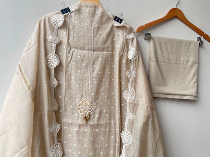 Self mul chanderi unstitched ladies suit Rc19151