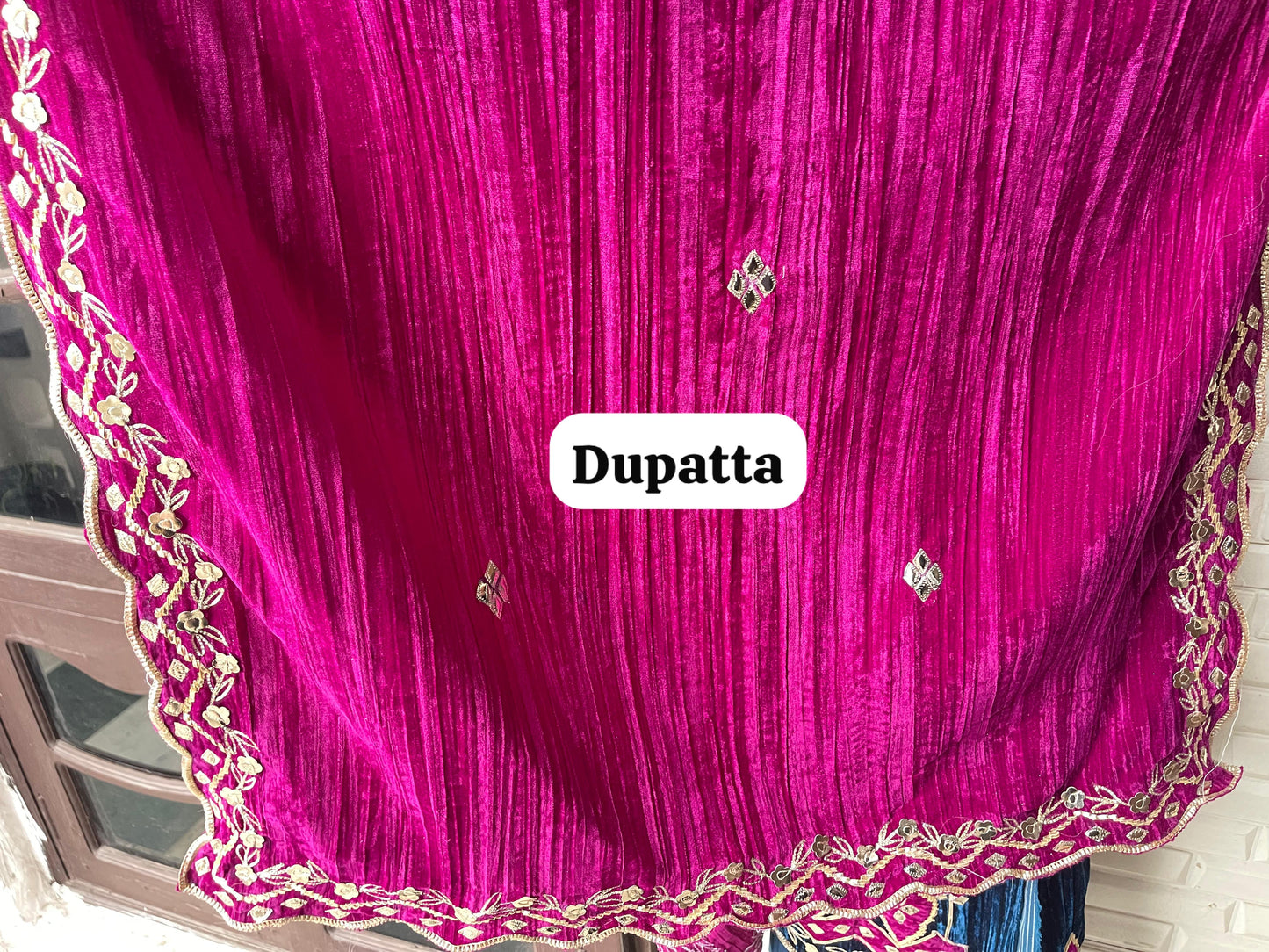 Micra crushed velvet unstitched ladies suit Rc18239