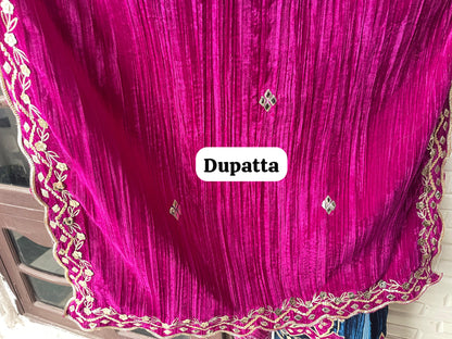 Micra crushed velvet unstitched ladies suit Rc18239