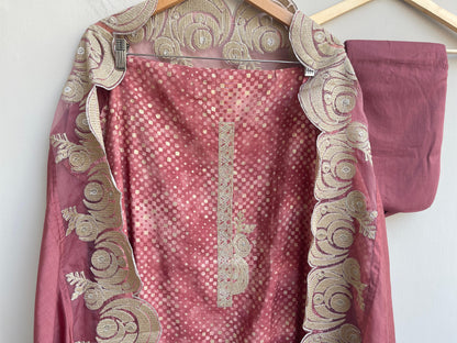 Banarasi muslin silk unstitched ladies suit Rc17834 (b)