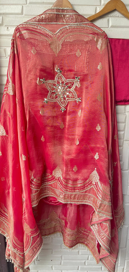 Banarasi shimmer silk unstitched ladies Rc17704