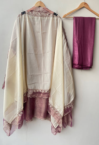 Exquisite Shimmer Tissue Embroidered Unstitched 3 pcs Designer Suit