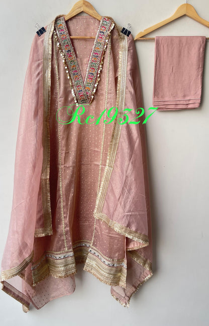 Banarasi crushed shimmer tissue ladies unstitched suit Rc19327