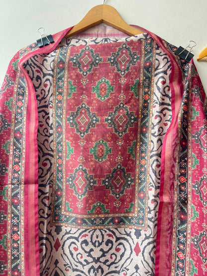 Soft mul chanderi printed unstitched ladies suit Rc18998