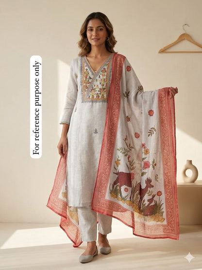 Soft Self Linen Printed Ladies Unstitched Suit RC18855 – view 4