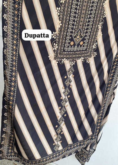 Satin Crepe Unstitched Ladies Suit RC-18143 – view 6