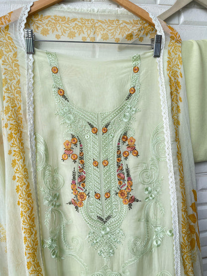 Organza unstitched ladies suit Rc17778