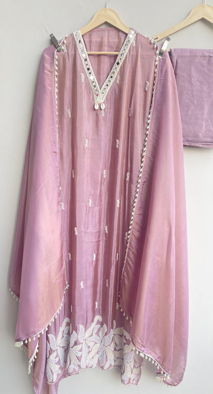 Shimmer silk unstitched ladies suit Rc17896