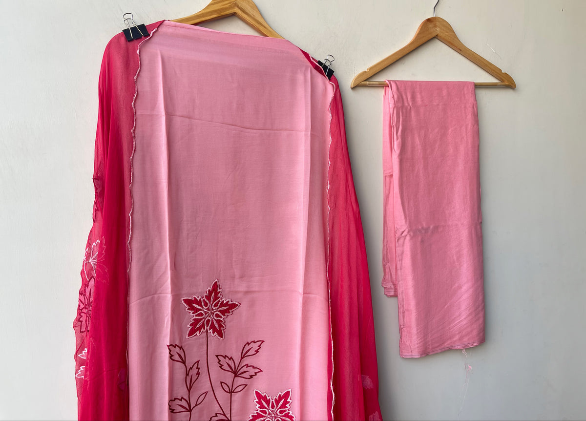 Premium Organza Tuile unstitched Designer 3 Pcs Suit Set