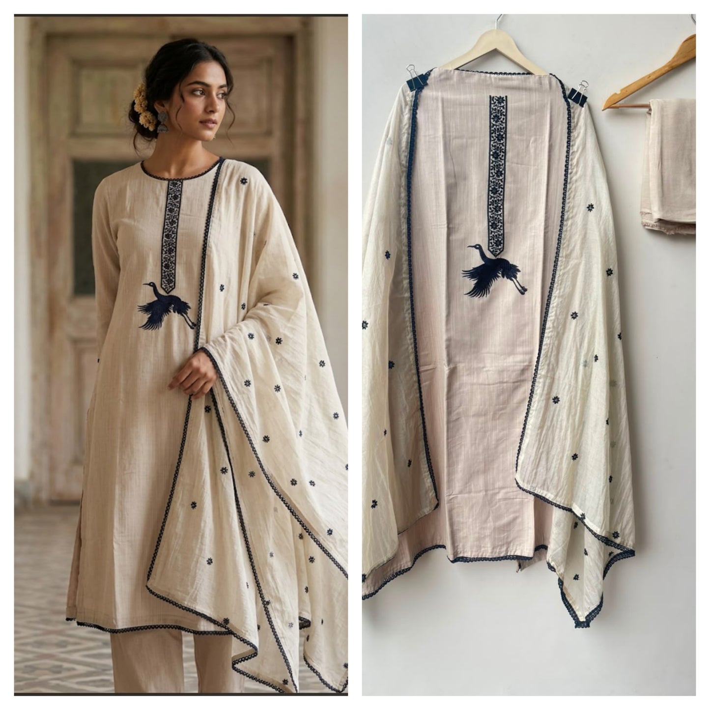 Cotton linen fabric ladies unstitched suit Rc19143