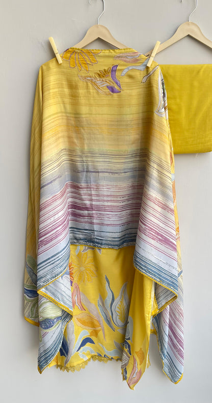 Muslin silk unstitched ladies suit Rc17933