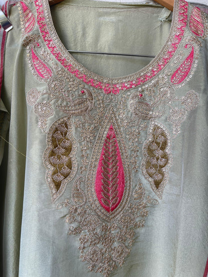 Shimmer silk unstitched ladies suit Rc17794