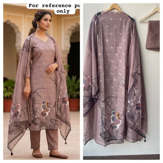 Self Banarasi kota doriya printed unstitched ladies suit Rc19076 (a)