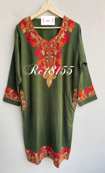Kashmiri pheron readymade ladies winter kurta Rc18155