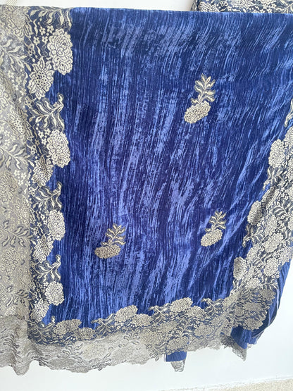 Micra crushed velvet unstitched ladies suit Rc18295 (a)