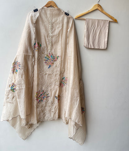 Fine mul chanderi unstitched ladies suit Rc19174