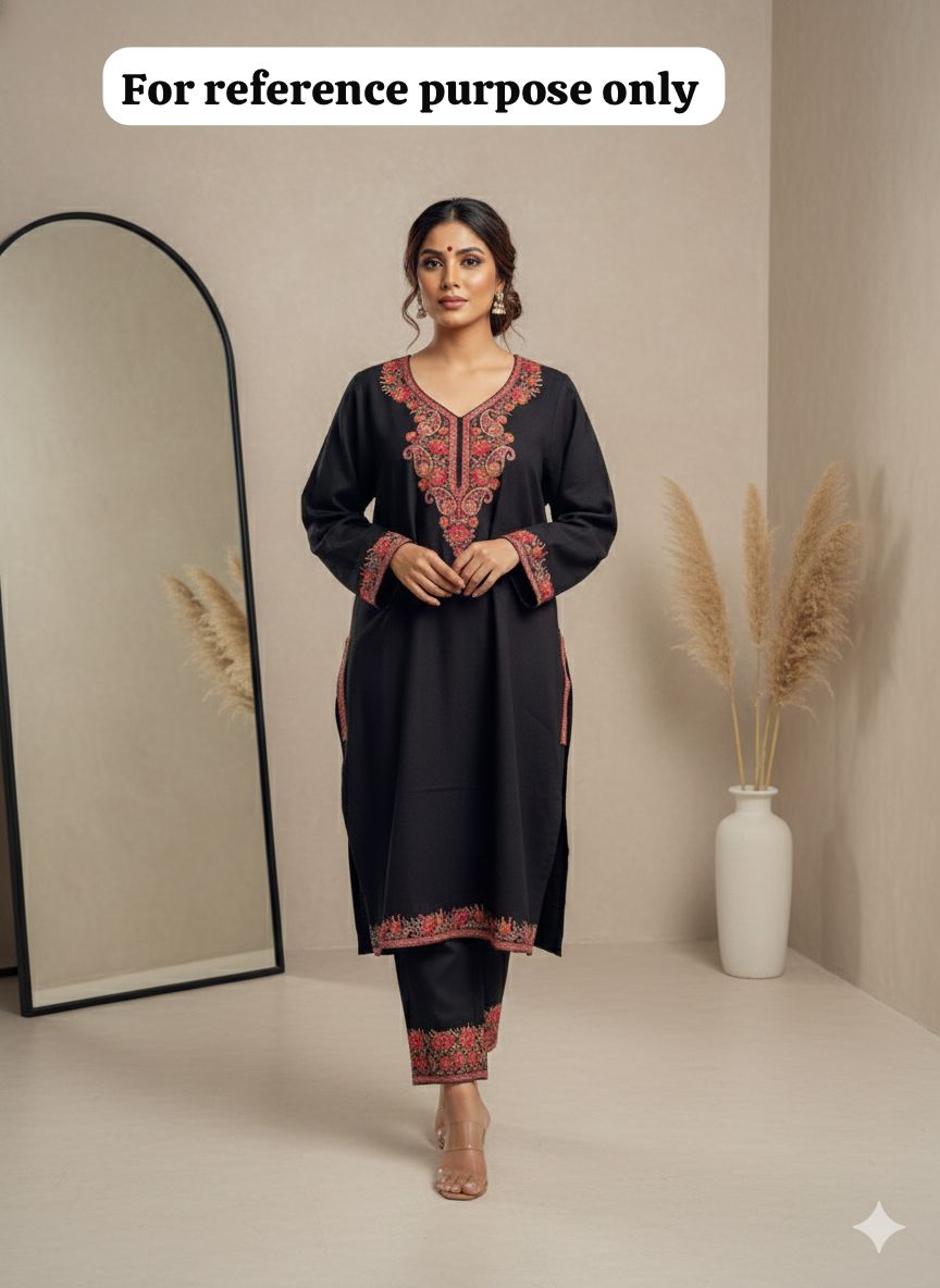 Kashmiri woolen pheron ready coord set Rc18250