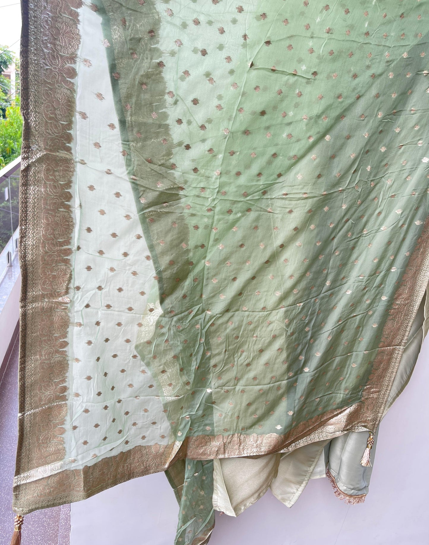 Pure Giraffe shimmer silk unstitched ladies suit