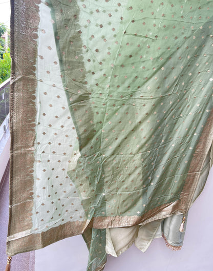 Pure Giraffe shimmer silk unstitched ladies suit