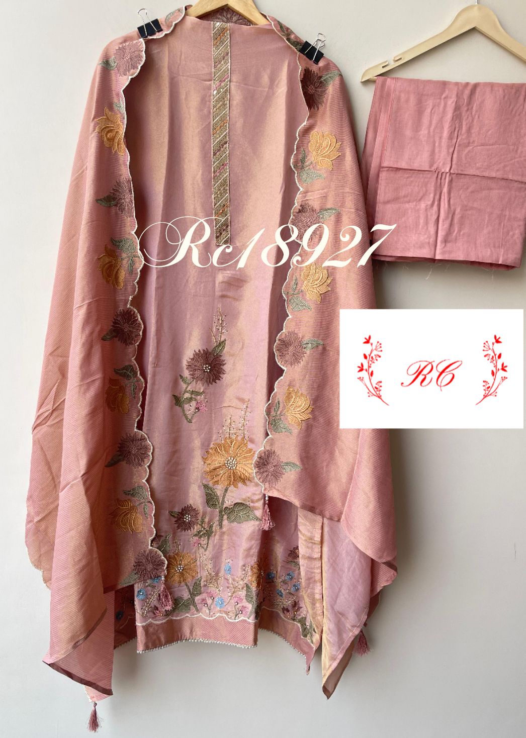Soft shimmer silk unstitched ladies suit Rc18927
