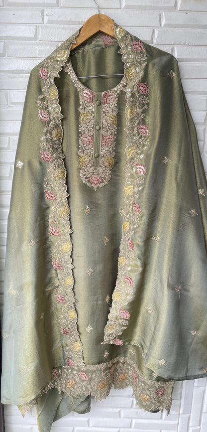 Shimmer silk unstitched ladies suit Rc 16044