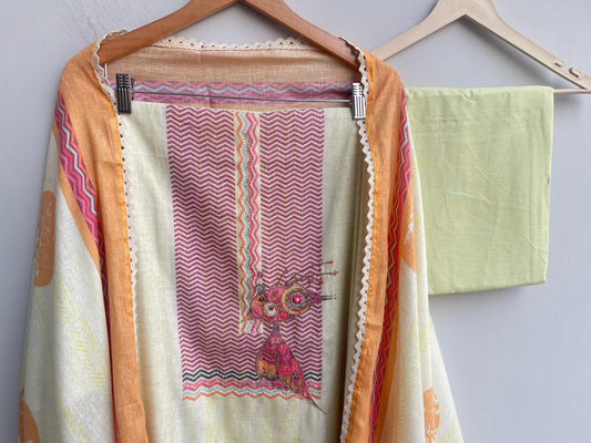 Linen printed unstitched ladies suit Rc18469