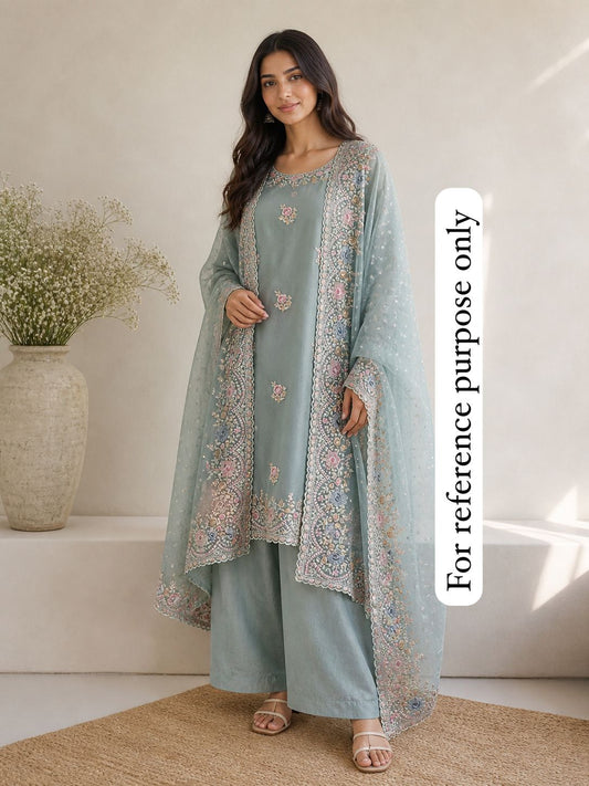 Pure shimmer organza ladies unstitched suit Rc18798