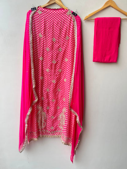 Mul chanderi printed ladies unstitched suit Rc19238
