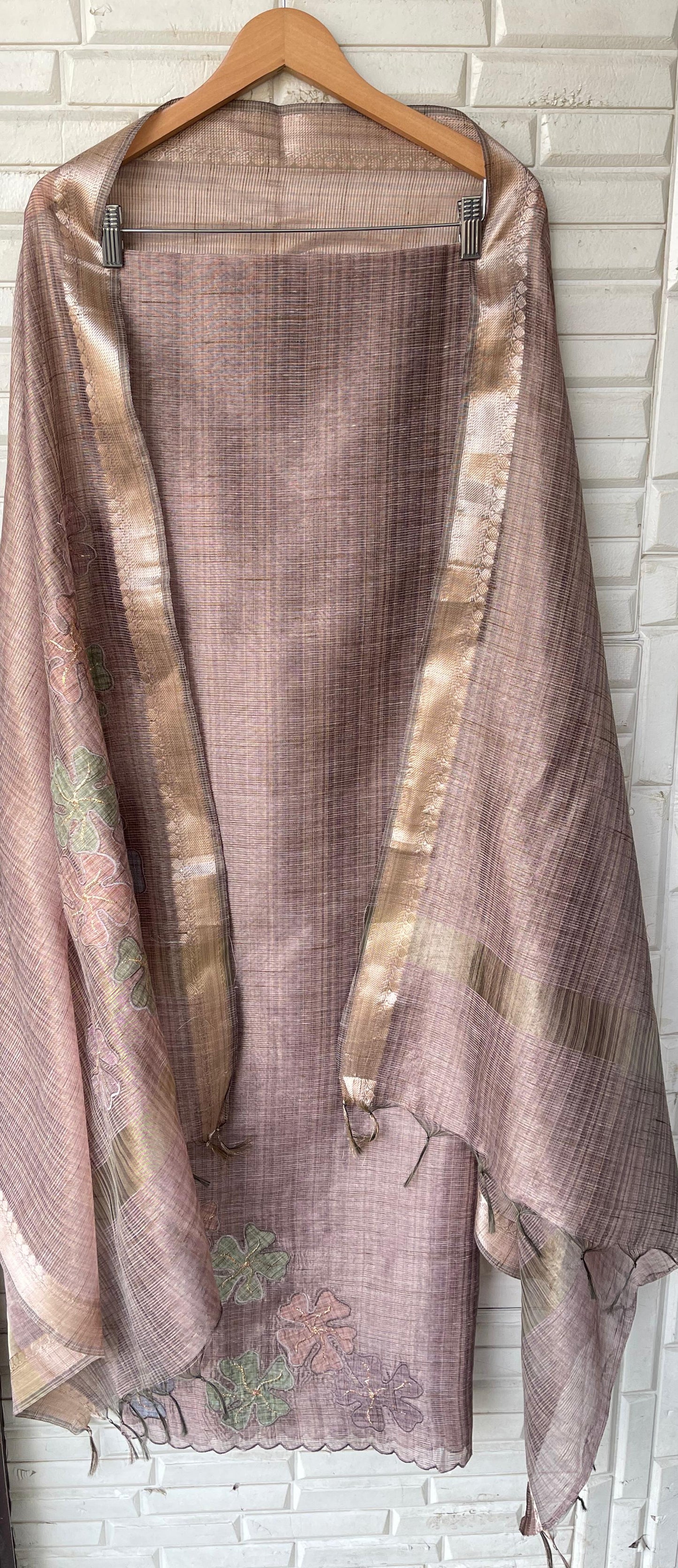 Maheshwari shimmer linen unstitched ladies suit Rc18412 (a)