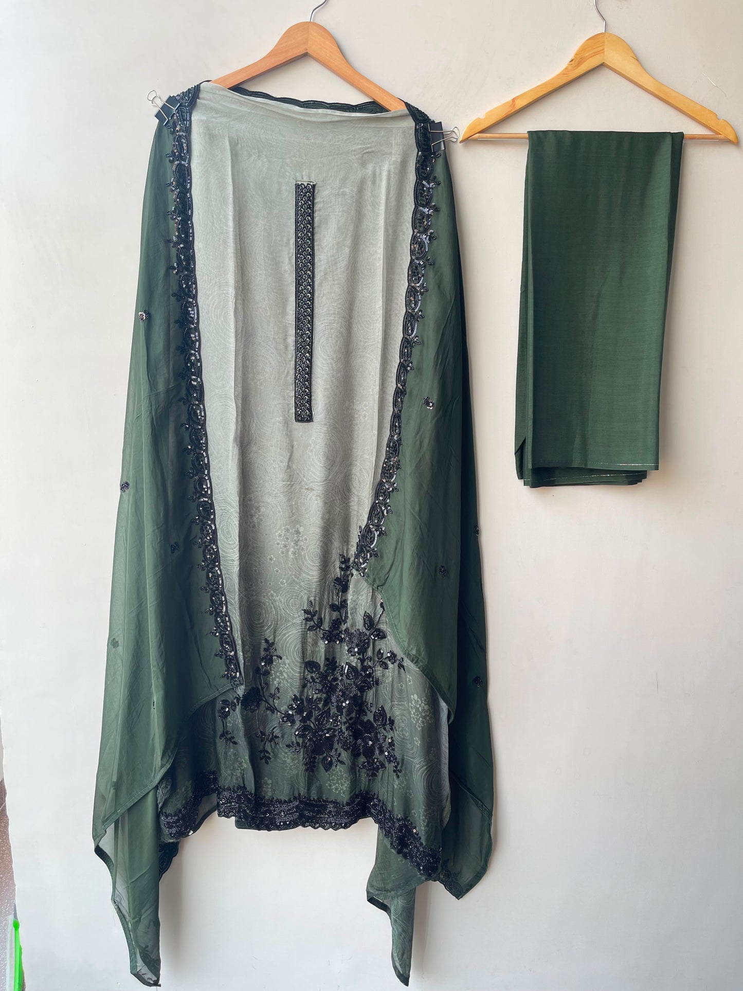 Fine self organza print shaded unstitched ladies suit Rc19178 (b)
