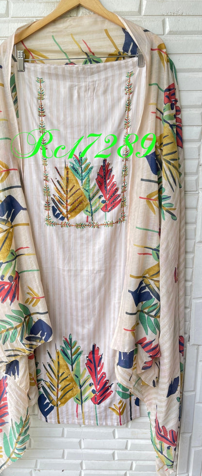 Cotton unstitched ladies suit Rc17289