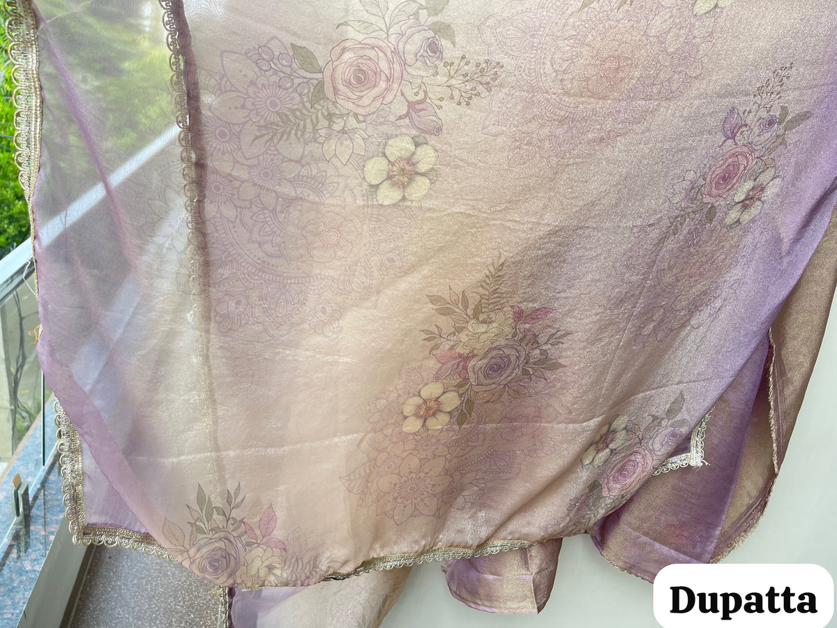 Premium Self Shimmer Silk 3 pcs Unstitched Designer Suit Set