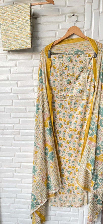 Cotton unstitched ladies suit Rc17221