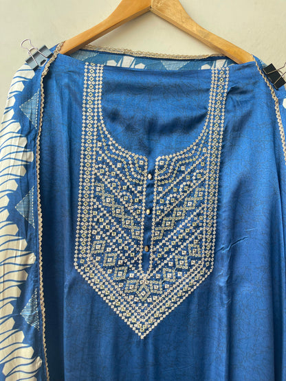 Gajji silk printed unstitched ladies suit Rc19217 (a)