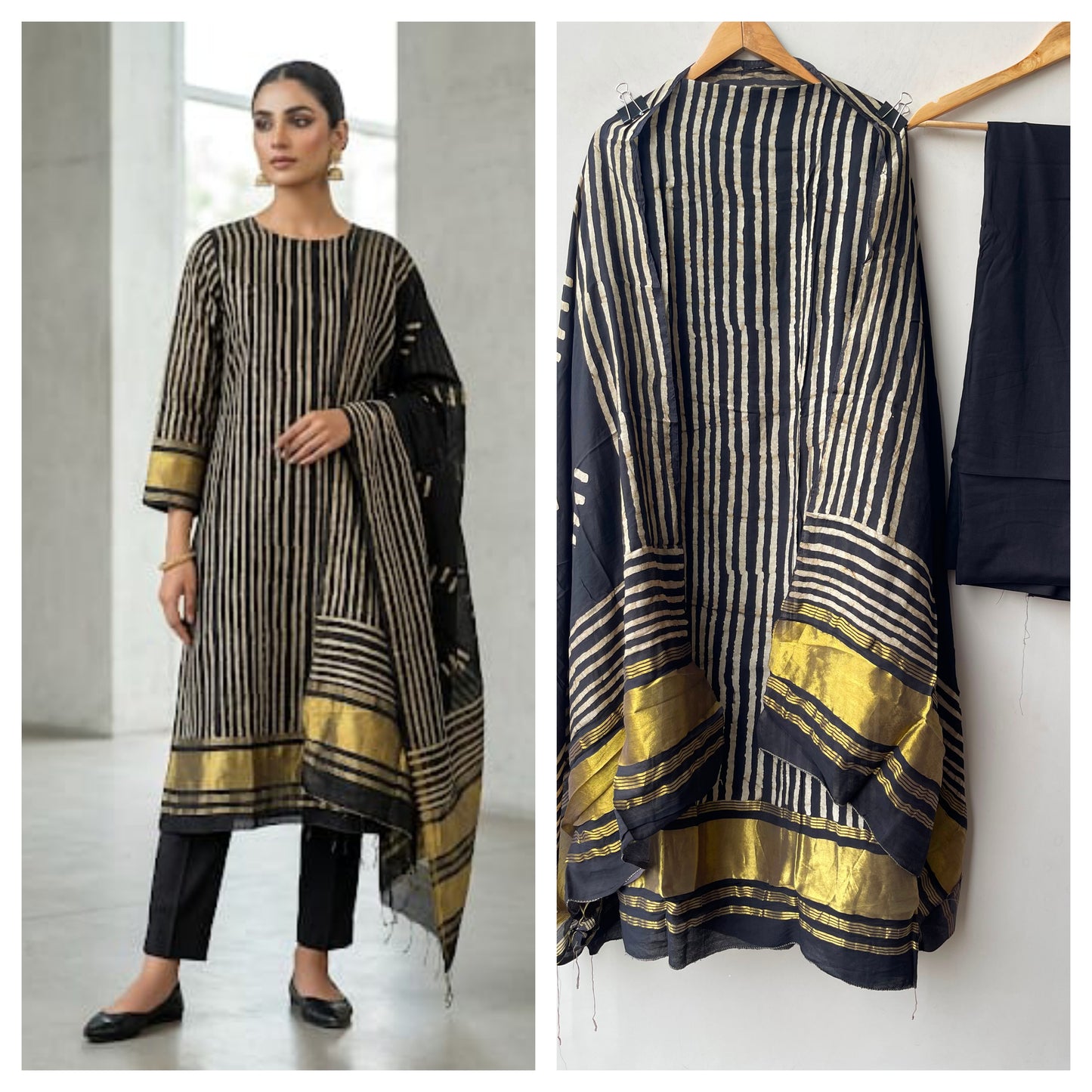 Cotton chanderi unstitched ladies suit Rc19247 (a)