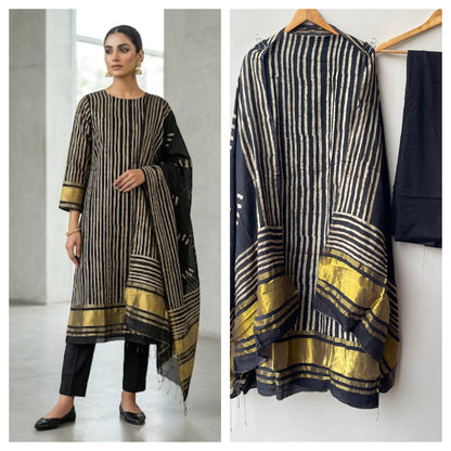 Cotton chanderi unstitched ladies suit Rc19247 (a)